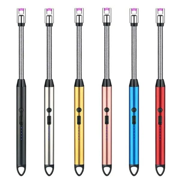 360Β° Outdoor USB Rechargeable Plasma Arc Lighter β Flexible Elbow for Candles, BBQ, & Stoves π₯π