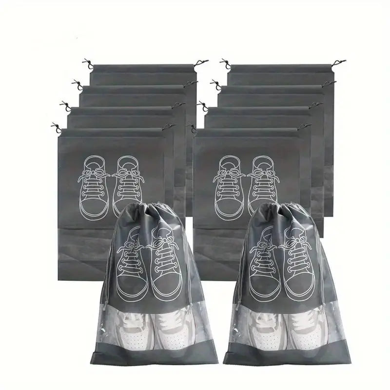 👟 Pack of 1 – Dustproof Shoe Bag for Travel & Home | Lightweight & Reusable – Random Gray Color