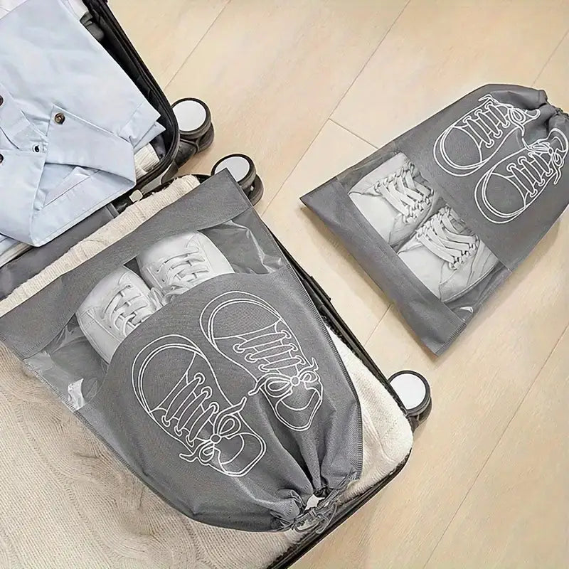 👟 Pack of 1 – Dustproof Shoe Bag for Travel & Home | Lightweight & Reusable – Random Gray Color