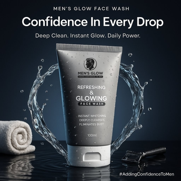💪 Men’s Glow Facewash Bundle – Facewash + Whitening Cream Combo 🌟