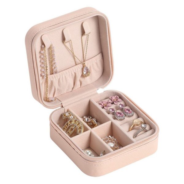 ✈️ Compact Travel Leather Jewelry Organizer Box – Portable & Stylish Pocket Case 💼