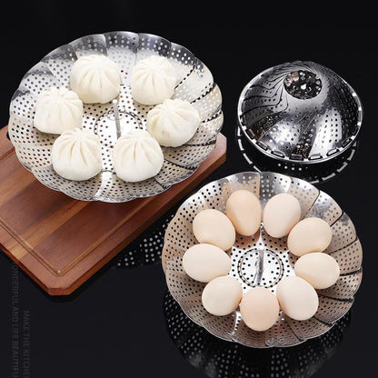 Stainless Steel Folding Vegetable Steamer Basket – Detachable Steaming Rack for Kitchen 🍲🥦