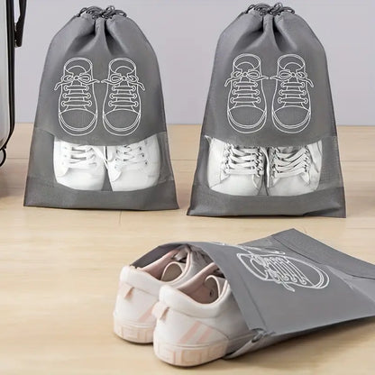 👟 Pack of 1 – Dustproof Shoe Bag for Travel & Home | Lightweight & Reusable – Random Gray Color