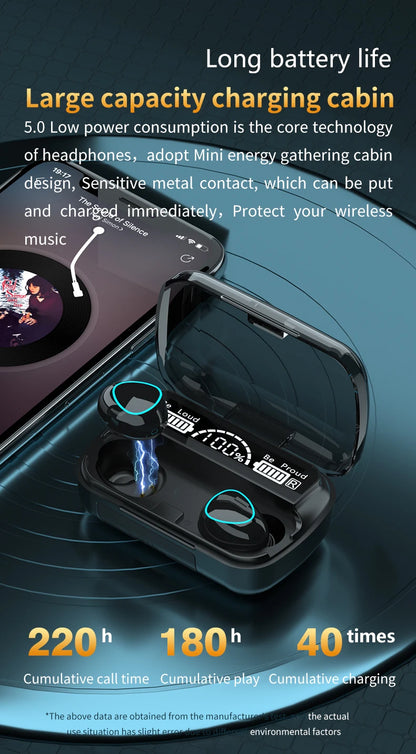 🎧 M10 Wireless Bluetooth Earbuds – Deep Bass, Long Battery & Smart Touch Control 🔋✨