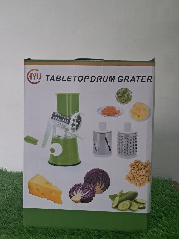 Tabletop Drum Grater – Manual Vegetable Cutter & Slicer | Multi-Functional Kitchen Gadget 🍅🥕