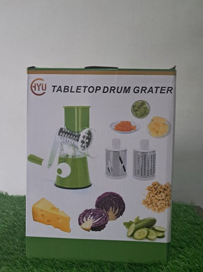 Tabletop Drum Grater – Manual Vegetable Cutter & Slicer | Multi-Functional Kitchen Gadget 🍅🥕