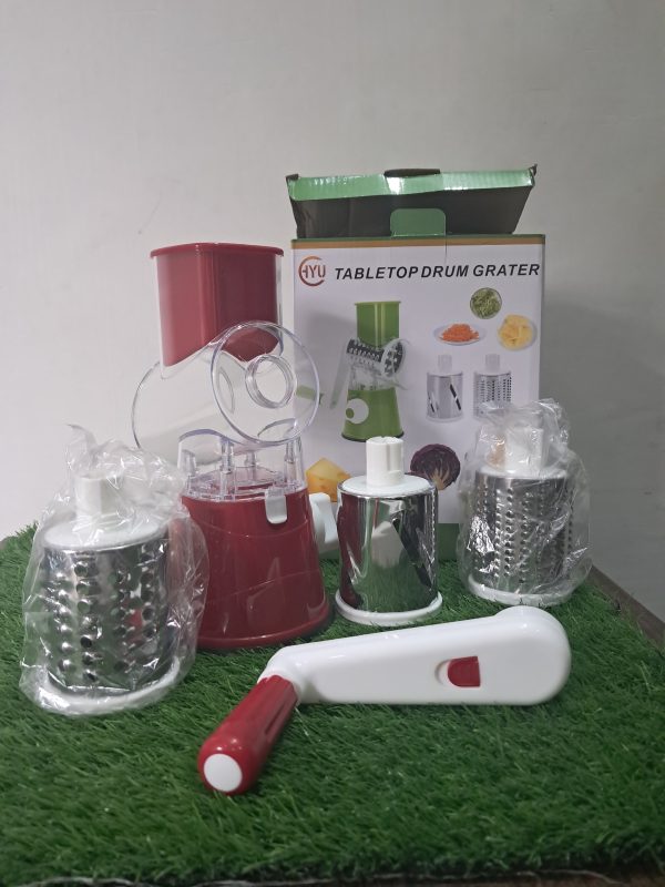 Tabletop Drum Grater – Manual Vegetable Cutter & Slicer | Multi-Functional Kitchen Gadget 🍅🥕