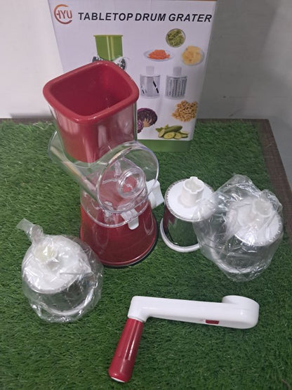 Tabletop Drum Grater – Manual Vegetable Cutter & Slicer | Multi-Functional Kitchen Gadget 🍅🥕