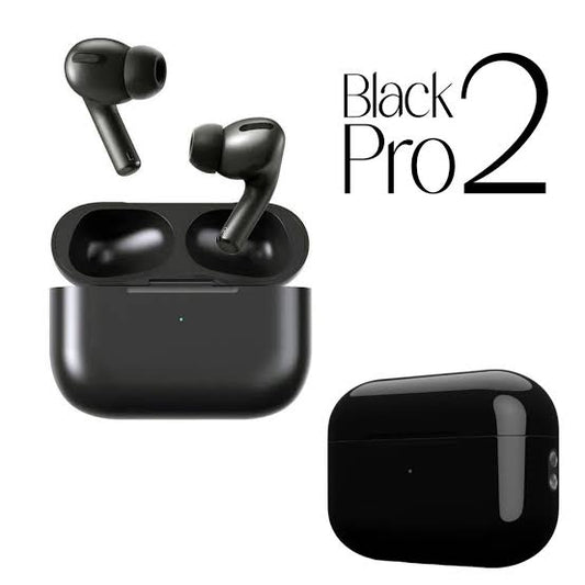 🎧 Black Pro 2 TWS Earbuds – Bluetooth 5.1 | Noise Cancelling | Touch Control | Charging Case