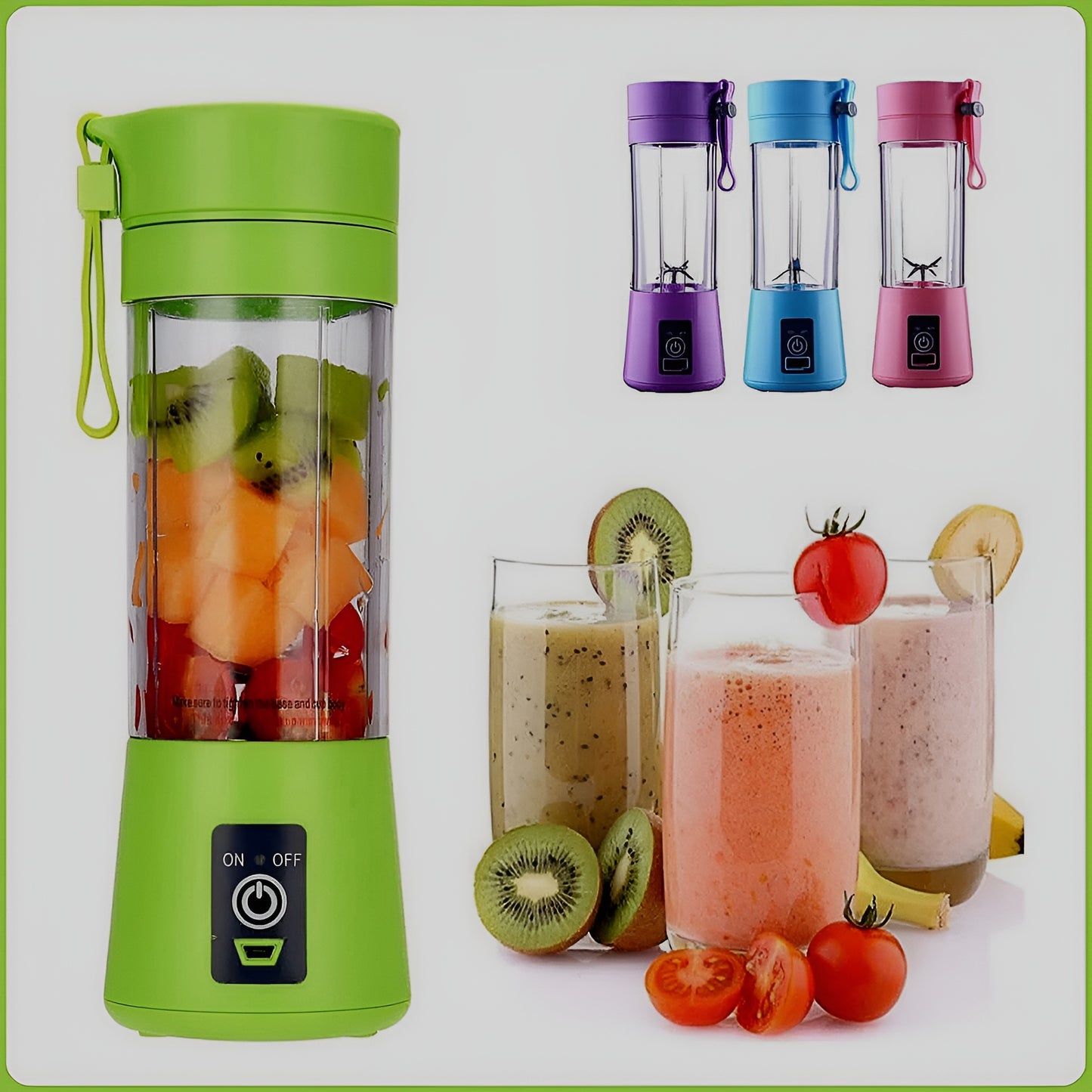 🥤 Portable Mini 6 Blade Juicer Blender | Rechargeable Outdoor Juicing Cup (380ml)