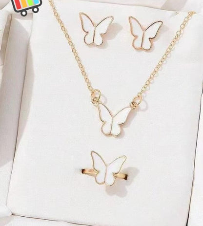 🦋 Butterfly Jewelry Set – Pack of 4 Pieces for Women ✨