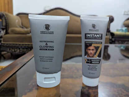 💪 Men’s Glow Facewash Bundle – Facewash + Whitening Cream Combo 🌟