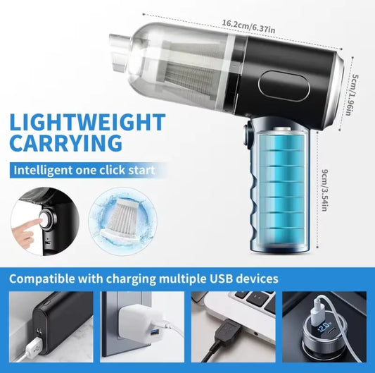 🌀 3-in-1 Portable Wireless Vacuum Cleaner | High Power, Strong Suction & Multi-Purpose Cleaning