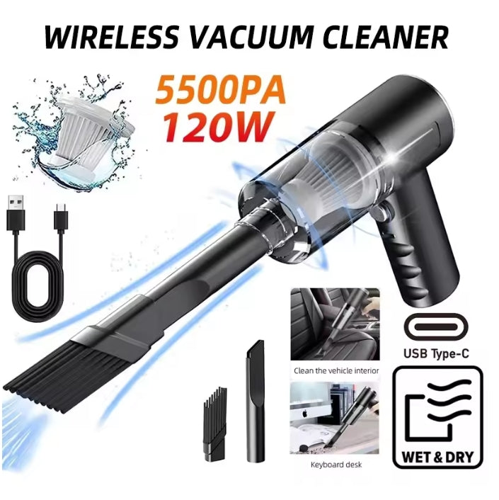 🌀 3-in-1 Portable Wireless Vacuum Cleaner | High Power, Strong Suction & Multi-Purpose Cleaning