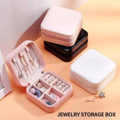 ✈️ Compact Travel Leather Jewelry Organizer Box – Portable & Stylish Pocket Case 💼