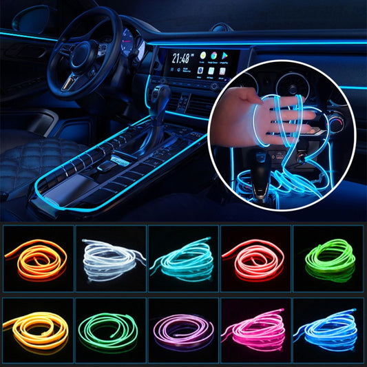 ✨ Car Dashboard Neon Light Strip – 3M Flexible EL Wire | Easy Install & Stylish Glow 🚗💡