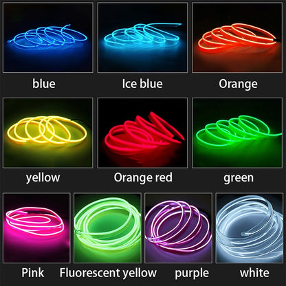 ✨ Car Dashboard Neon Light Strip – 3M Flexible EL Wire | Easy Install & Stylish Glow 🚗💡