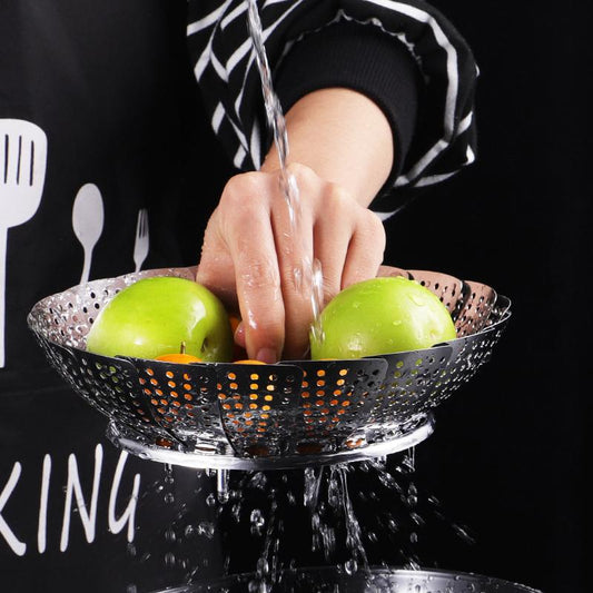 Stainless Steel Folding Vegetable Steamer Basket – Detachable Steaming Rack for Kitchen 🍲🥦