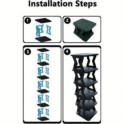 👟 6-Tier Shoe Rack – Space-Saving X-Design Organizer (Without Box) ✨