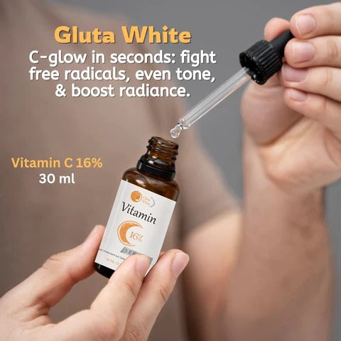 🍊 Gluta White Vitamin C Serum 16% – 30ml | Brightening & Dark Spot Care ✨
